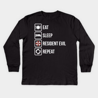 Eat, Sleep, Repeat - Resident Evil Kids Long Sleeve T-Shirt